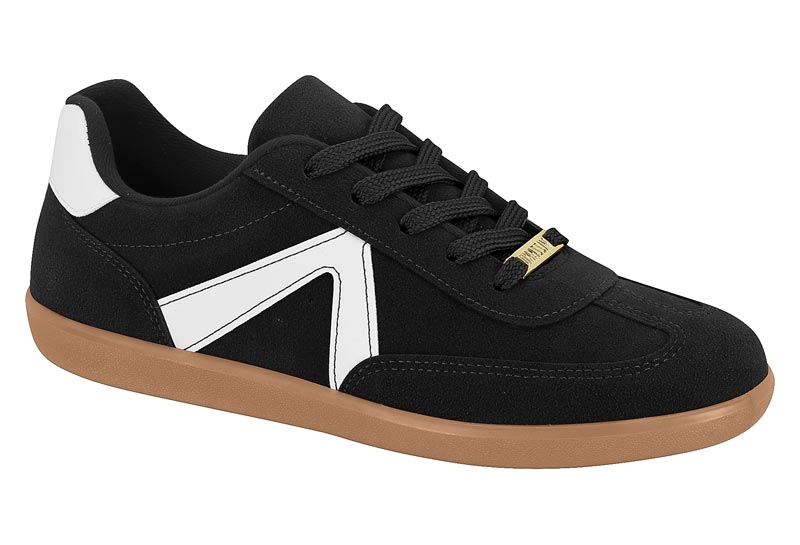 Tenis Vizzano Negro Urbano Camurçao con Suela Plana Café