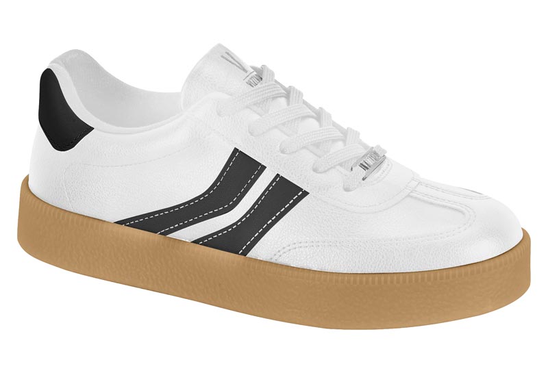 Tenis Vizzano Plataforma Blanco Negro Rayas Napa Urbana