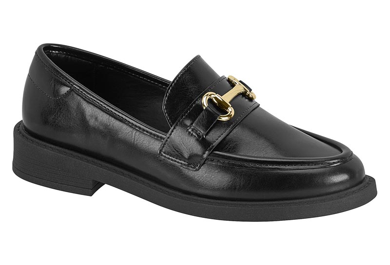 Mocasín Napa Negra con Herraje Dorado Vizzano