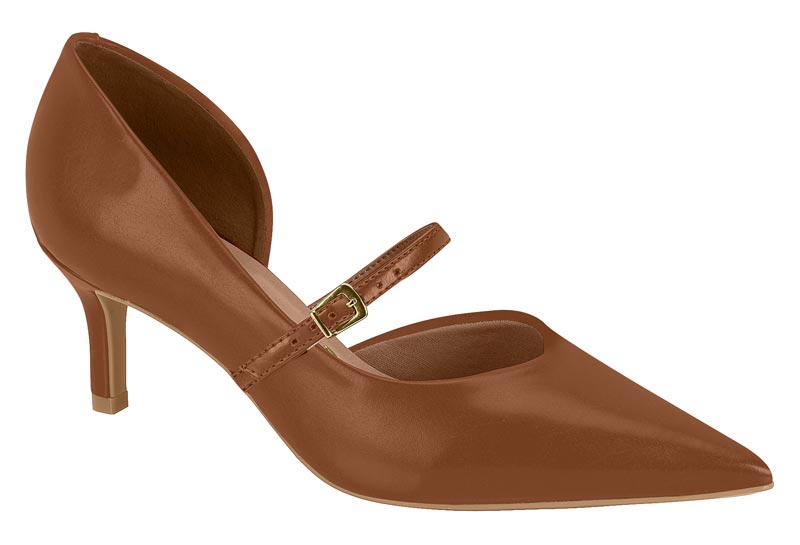 Zapatilla Punta Fina Napa Mocca con Correa Vizzano
