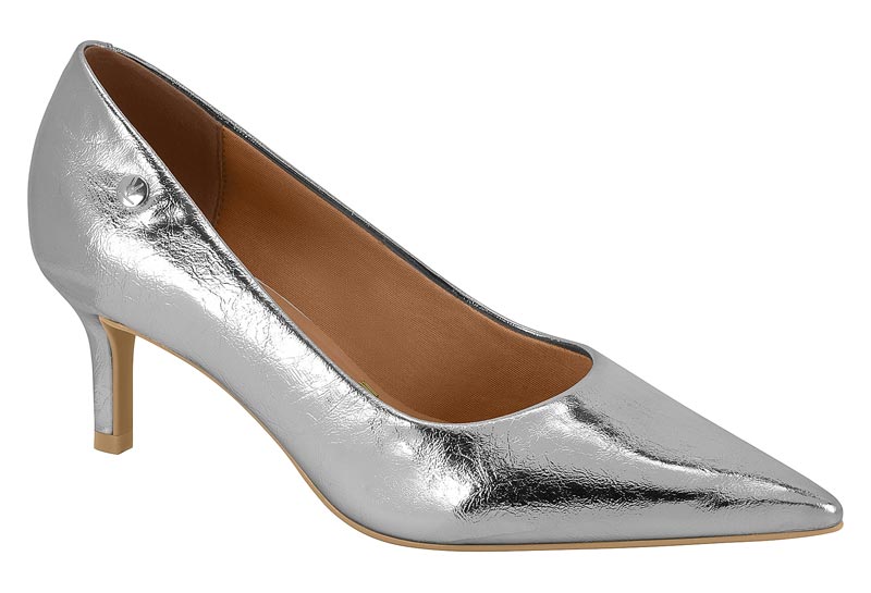 Zapatilla Punta Fina Metalizada Plata Vizzano