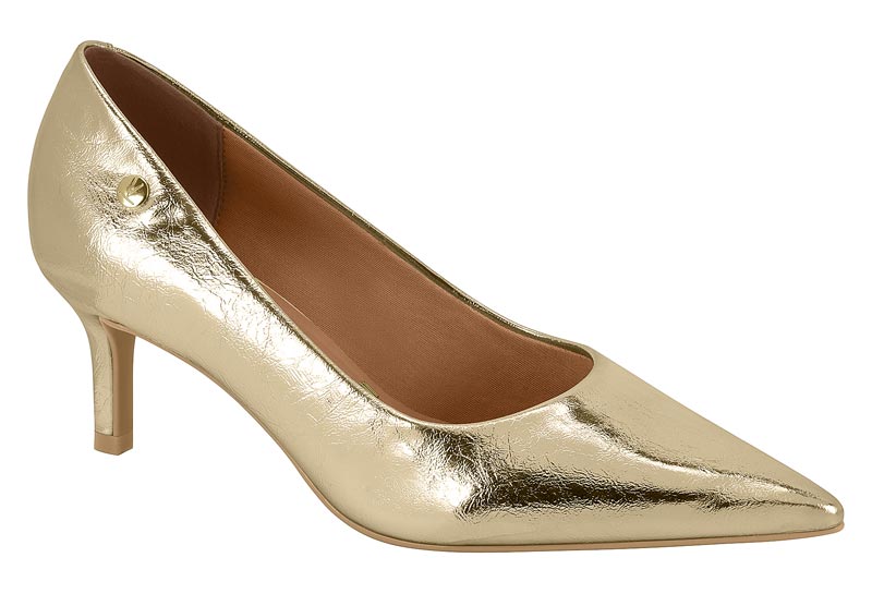 Zapatilla Kitten Metalizada Dorado Vizzano
