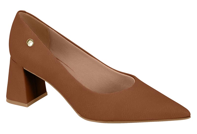 Zapatilla Punta Fina Tacón Bloque Napa Mocca Vizzano
