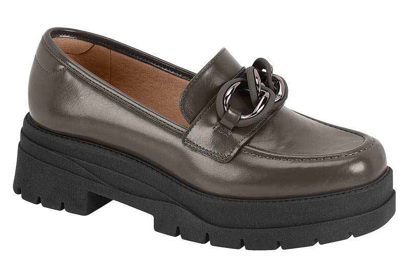 Mocasín Plataforma Track con Cadena Gris Oscuro Vizzano