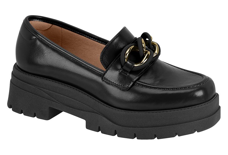 Mocasín Plataforma Track Cadena Napa Negro Vizzano