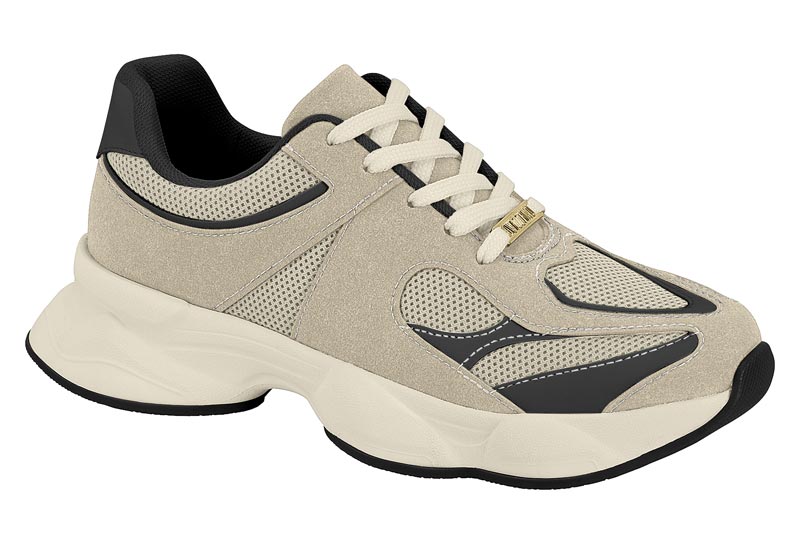 Tenis Urbano Plataforma Bicolor Vizzano Beige y Negro