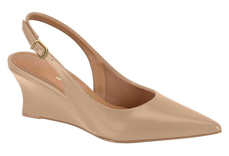 Zapatilla Destalonada Cuña Pelica Punta Fina Beige Vizzano
