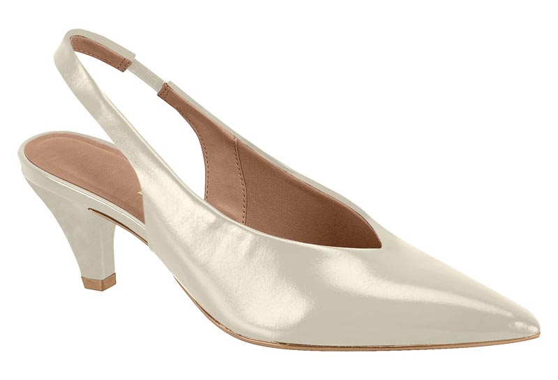 Zapatilla Destalonada Slingback Punta Fina Blanco Off Vizzano