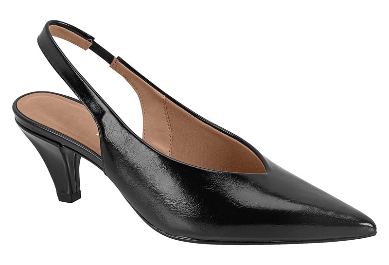 Zapatilla Destalonada Slingback Napa Negro Vizzano