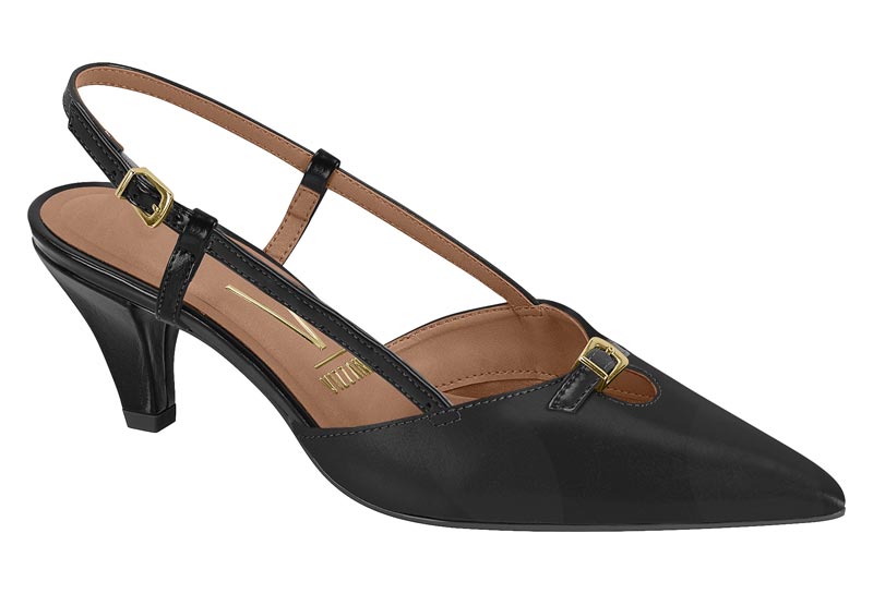 Zapatilla Destalonada Kitten Napa Negra Vizzano