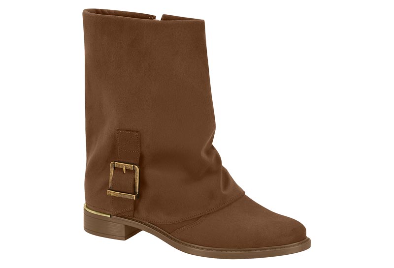 Bota Media Caña Slouchy Camel con Hebilla Vizzano