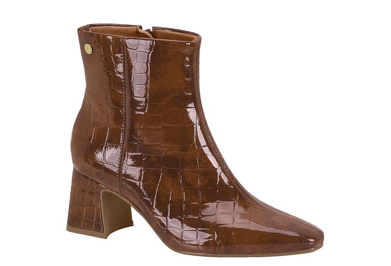 Botín Tacón Bloque Efecto Croco Multi Mocca Vizzano