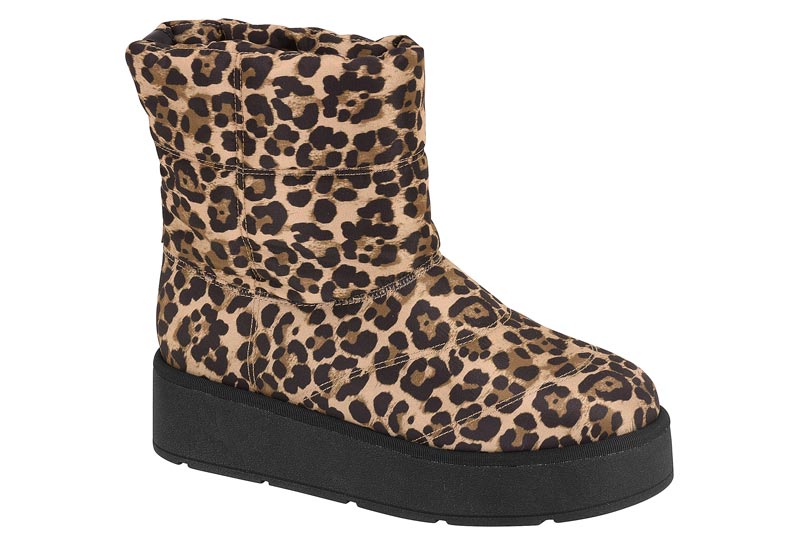 Bota Puffer Plataforma Estampado Leopardo Vizzano