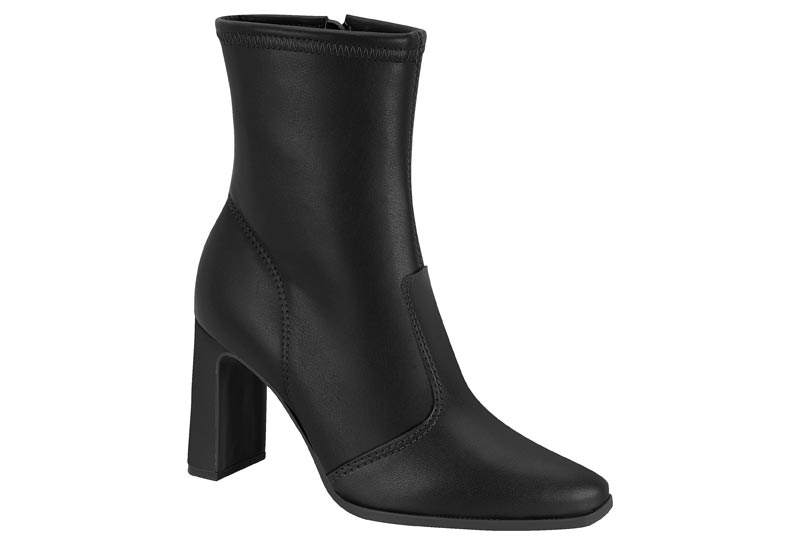 Botín Stretch Napa Tacón Bloque Negro Vizzano