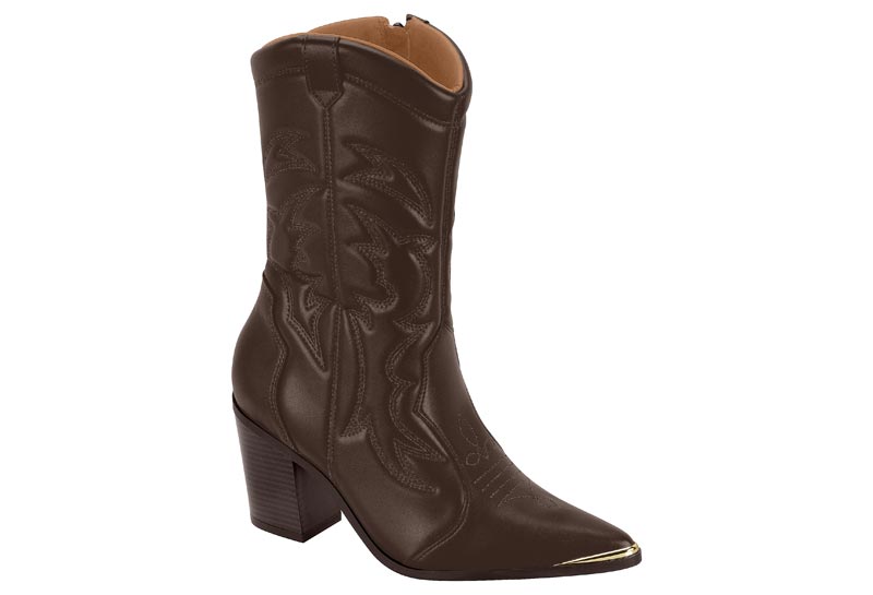 Bota Western Vizzano Café Napa Stretch con Punta Metálica