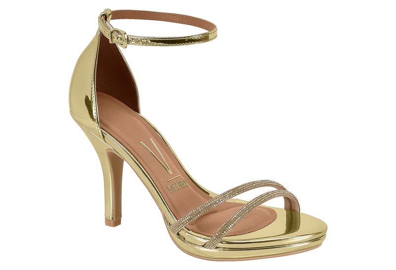Sandalia Aguja Plataforma Glitter Dorado Vizzano