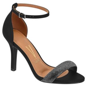 Sandalia Aguja Glitter Negro Vizzano