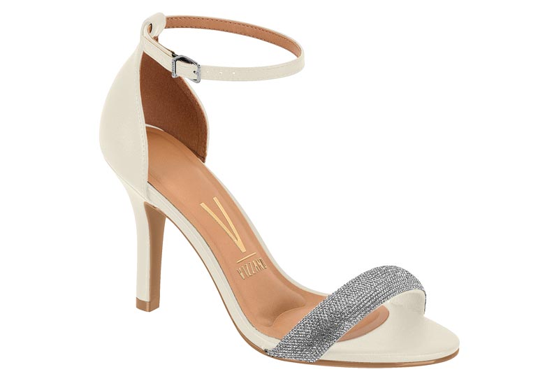 Sandalia Vizzano Aguja Glitter Blanco Off con Pulsera