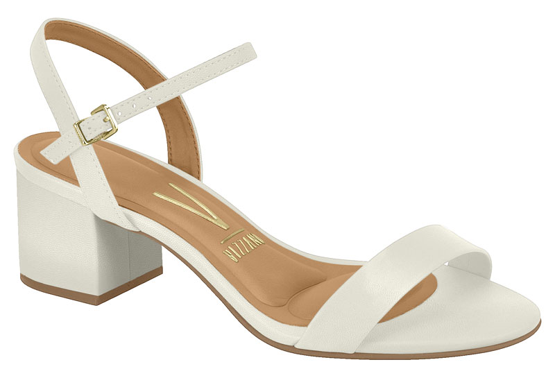 Sandalia Vizzano Tacón Bloque Pelica Blanco Off
