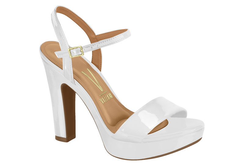 Sandalia Plataforma Charol Blanco Vizzano