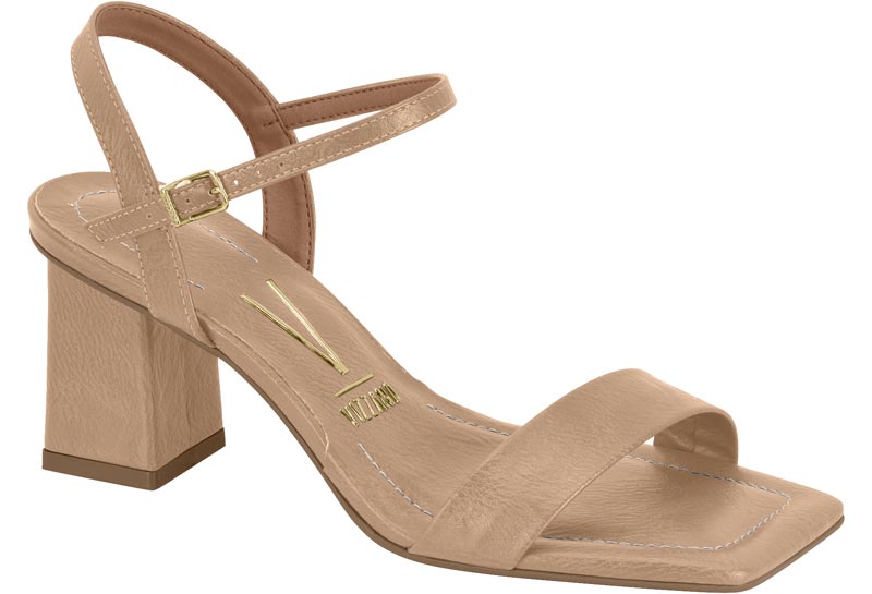 Sandalia Tacón Bloque Cuadrado Napa Beige Vizzano