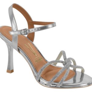 Sandalia Aguja Plata con Tiras de Glitter Vizzano
