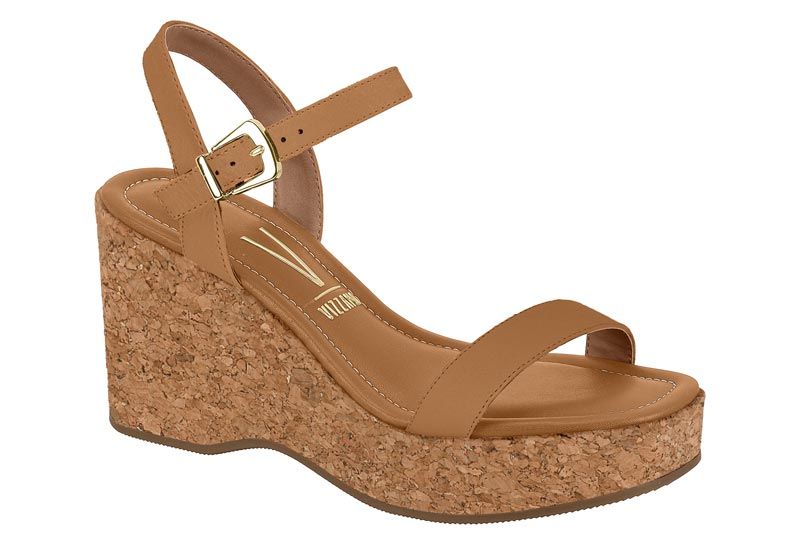 Sandalia Cuña Corcho Pelica Camel Vizzano