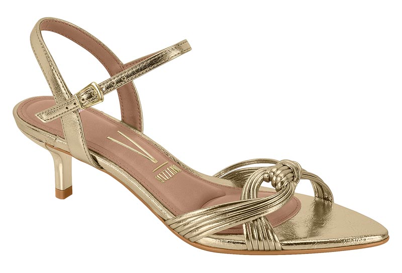 Sandalia Kitten Nudo Dorado Vizzano
